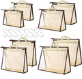8 Pack Handbag Dust Bags Clear Purse Storage Organizer for Closet, Hanging Zipper Storage Bag for Handbags