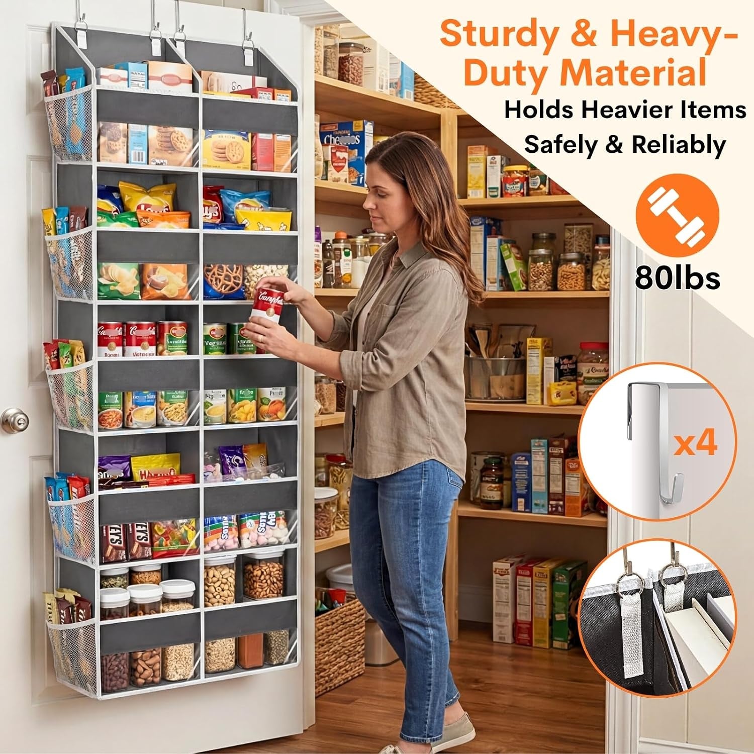 5-Tier over Door Organizer, 10-Compartment Wide Storage Rack