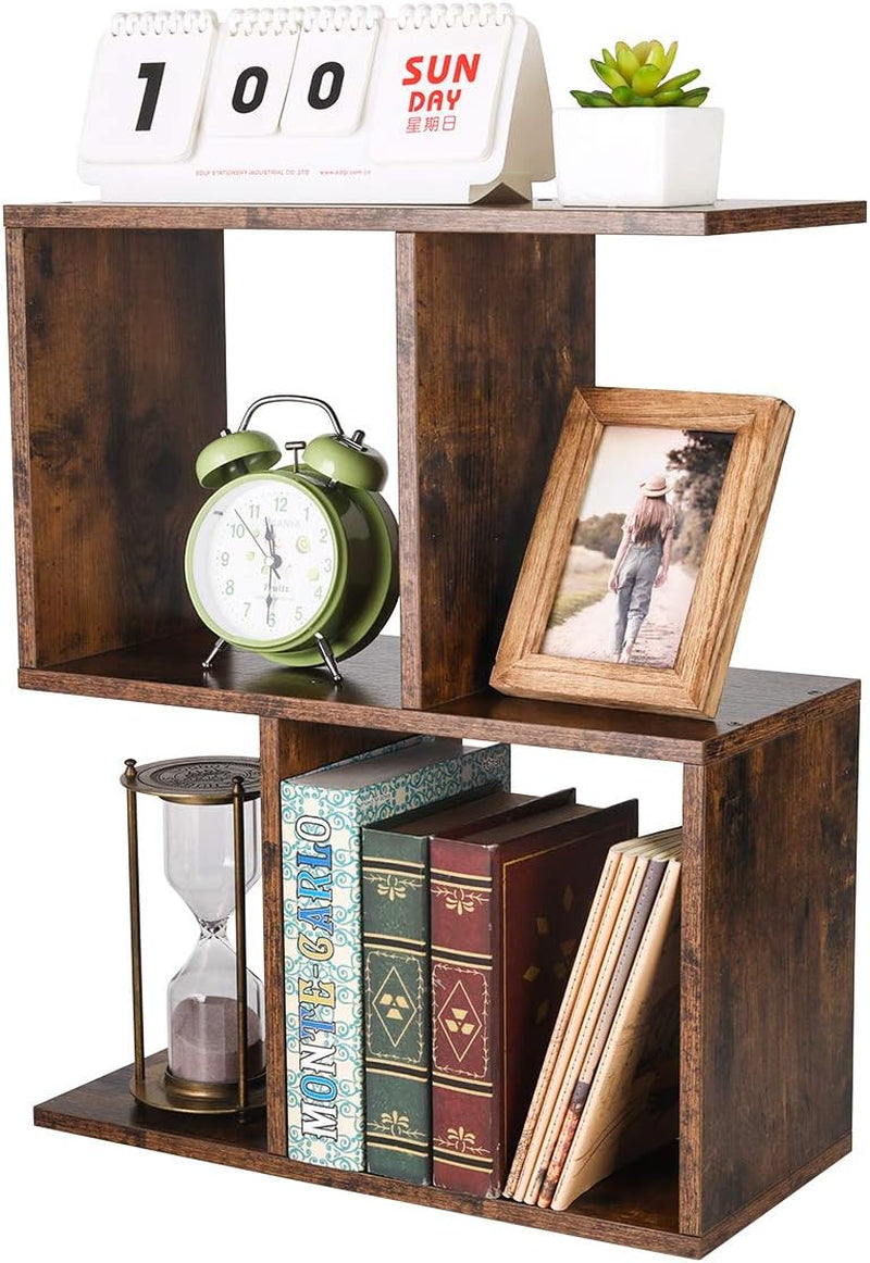 -Mass Desktop Bookshelf Freestanding Wooden Countertop Bookcase Accessories Organizer Display Rack Dorm Desk Storage Shelf
