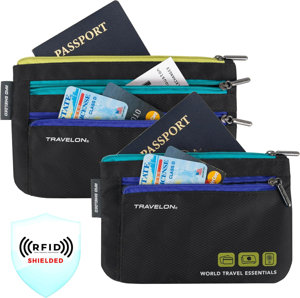 World Travel Essentials Set of 2 Currency and Passport Organizers - Lullora