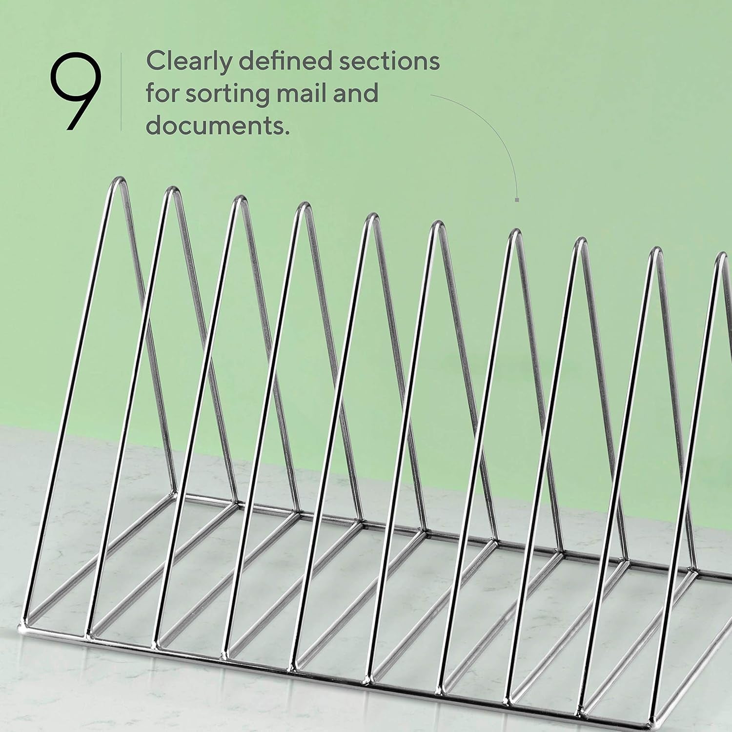 Desk Organizers and Accessories, Desk Bookshelf - Home Office Accessories Desktop Organizer | Desk Decor, Office Supply Organizer, Mail Organizer for Desk | the Wire Collection, Chrome