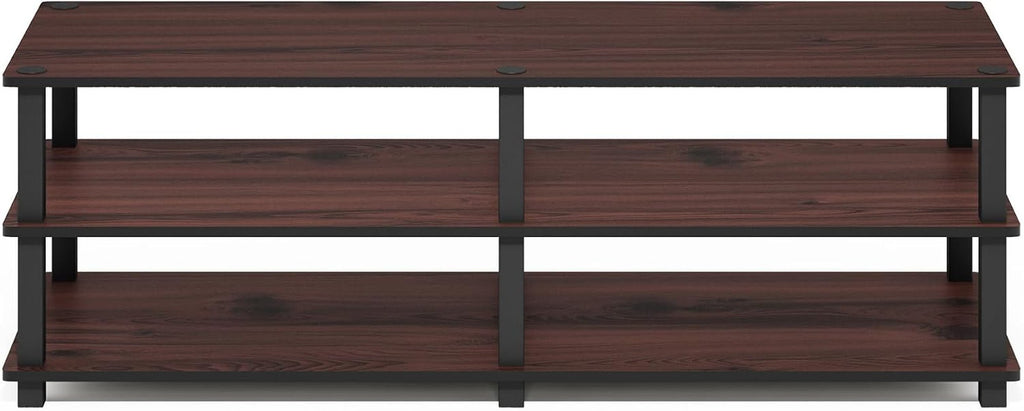 TURN-S-TUBE Shoe Rack, 3-Tier Wide Shoe Organizer, Open Shelf Rectangular Shoe Storage Rack, 11.6 X 47.2 X 15.4, Toolless Assembly, for Closet Entryway, Office, Garage, Dark Cherry - Lullora
