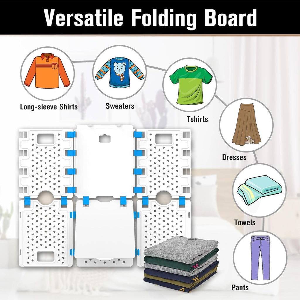 V4 Shirt Folding Board T-Shirt Folder Thickened Widened Lengthened Elevated save Closet Space Unified Shirt Size PP Durable Plastic Helper Tool for Adults Children XS, 28.7''X23.8'' White - Lullora