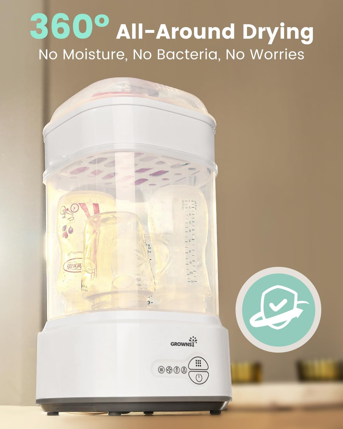 Compact Baby Bottle Sterilizer and Dryer with Fast Sanitization