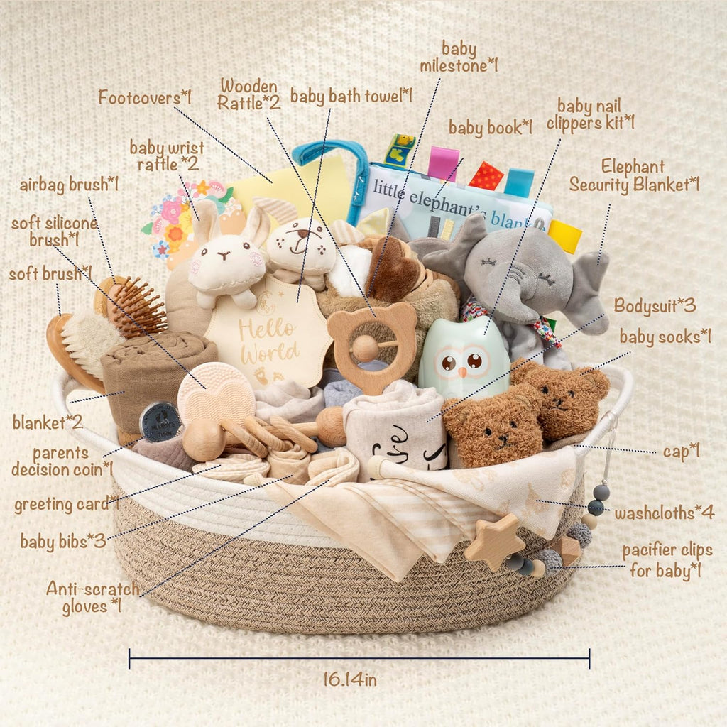 30 Piece Baby Gift Basket – Luxury Curated Baby Gift Basket for Newborn - Lullora