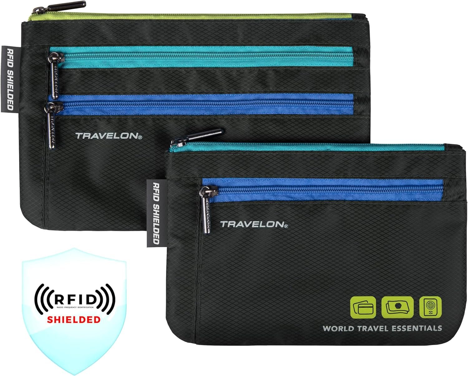 World Travel Essentials Set of 2 Currency and Passport Organizers