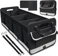 Trunk Organizer - 95L Extra Large Capacity SUV Cargo Storage, Collapsible Waterproof Design with Non-Slip Bottom & Retractable Straps, Car Organizers for SUV, Truck, Sedan