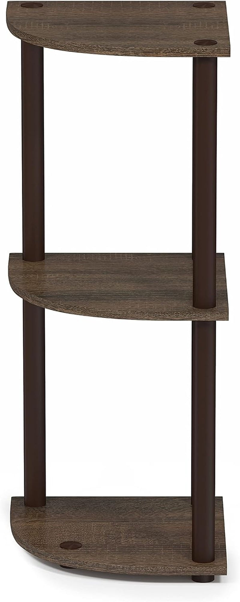 TURN-N-TUBE Corner Shelf, 3-Tier Corner Bookshelf, Display Storage Shelves, for Organization and Storage, Living Room, Home Office, Garage, Walnut - Lullora