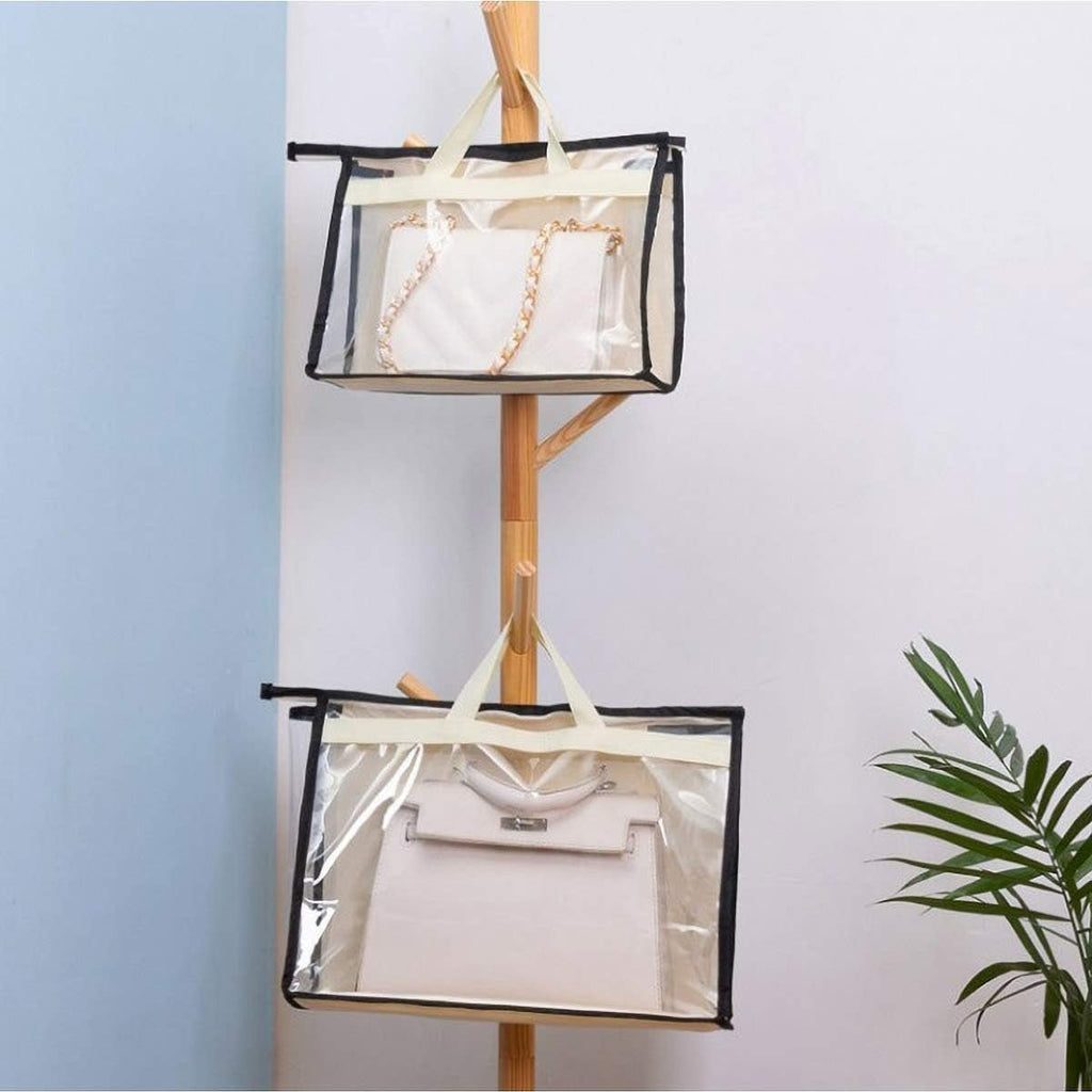 8 Pack Handbag Dust Bags Clear Purse Storage Organizer for Closet, Hanging Zipper Storage Bag for Handbags