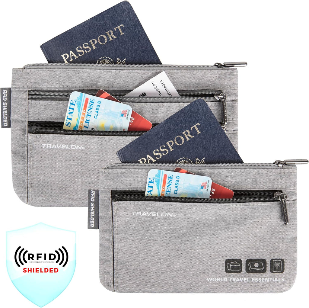 World Travel Essentials Set of 2 Currency and Passport Organizers - Lullora