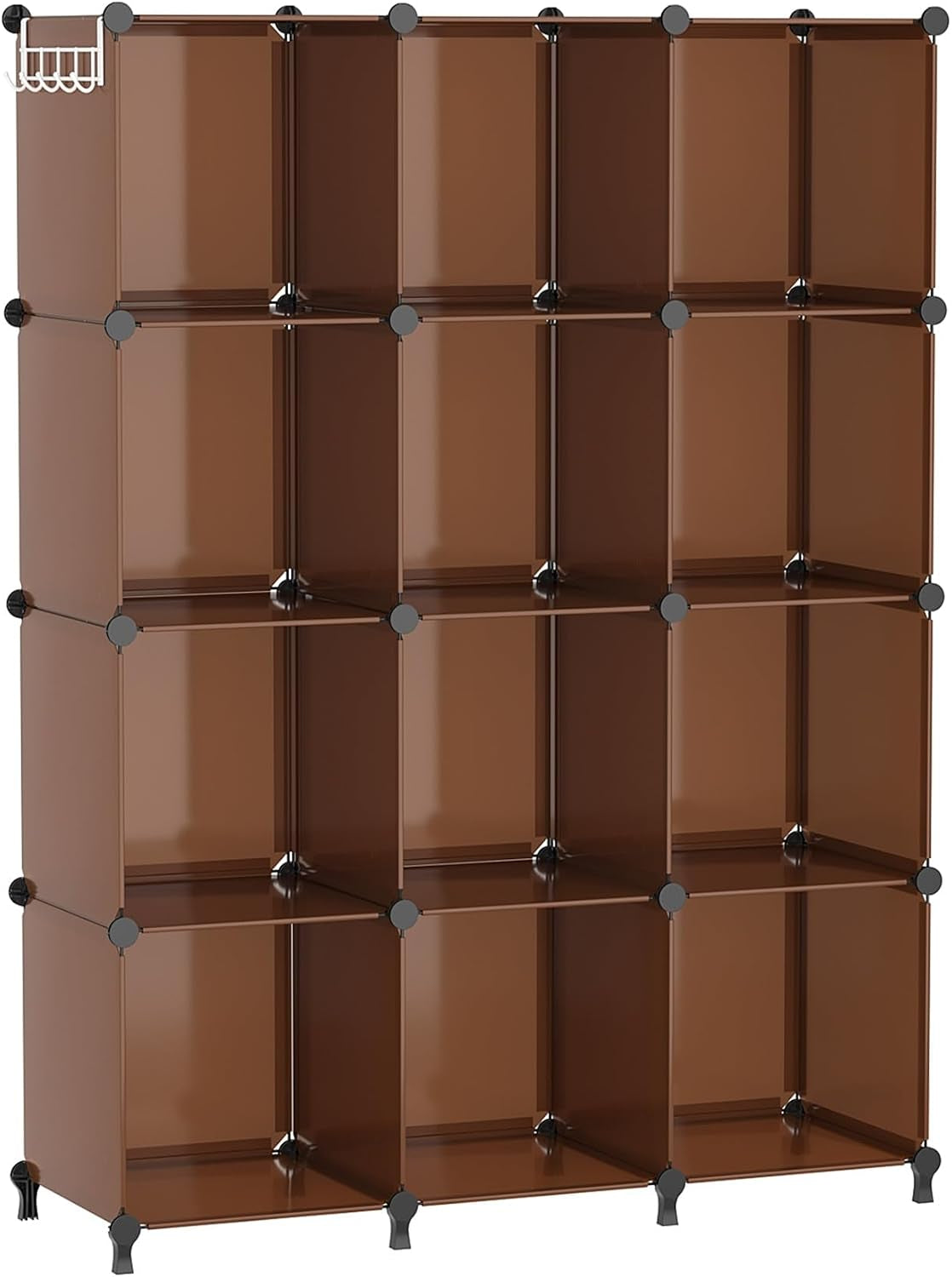 Closet Organizer, 12 Cube Storage Organizer Shelves, Cocoa Brown