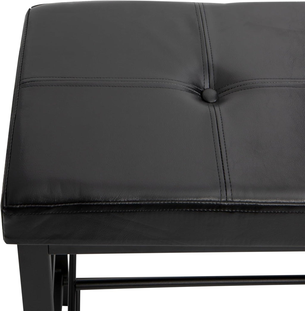 Storage Bench, Shoe Rack, Ottoman, Tufted, Padded Seating for Entryway, Bedroom, Closet & Hallway, Black