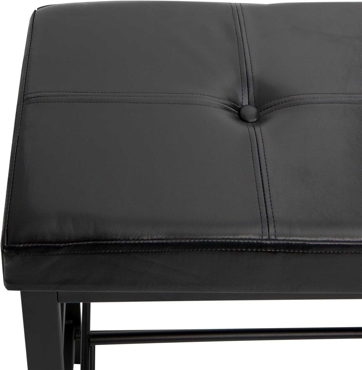 Storage Bench, Shoe Rack, Ottoman, Tufted, Padded Seating for Entryway, Bedroom, Closet & Hallway, Black