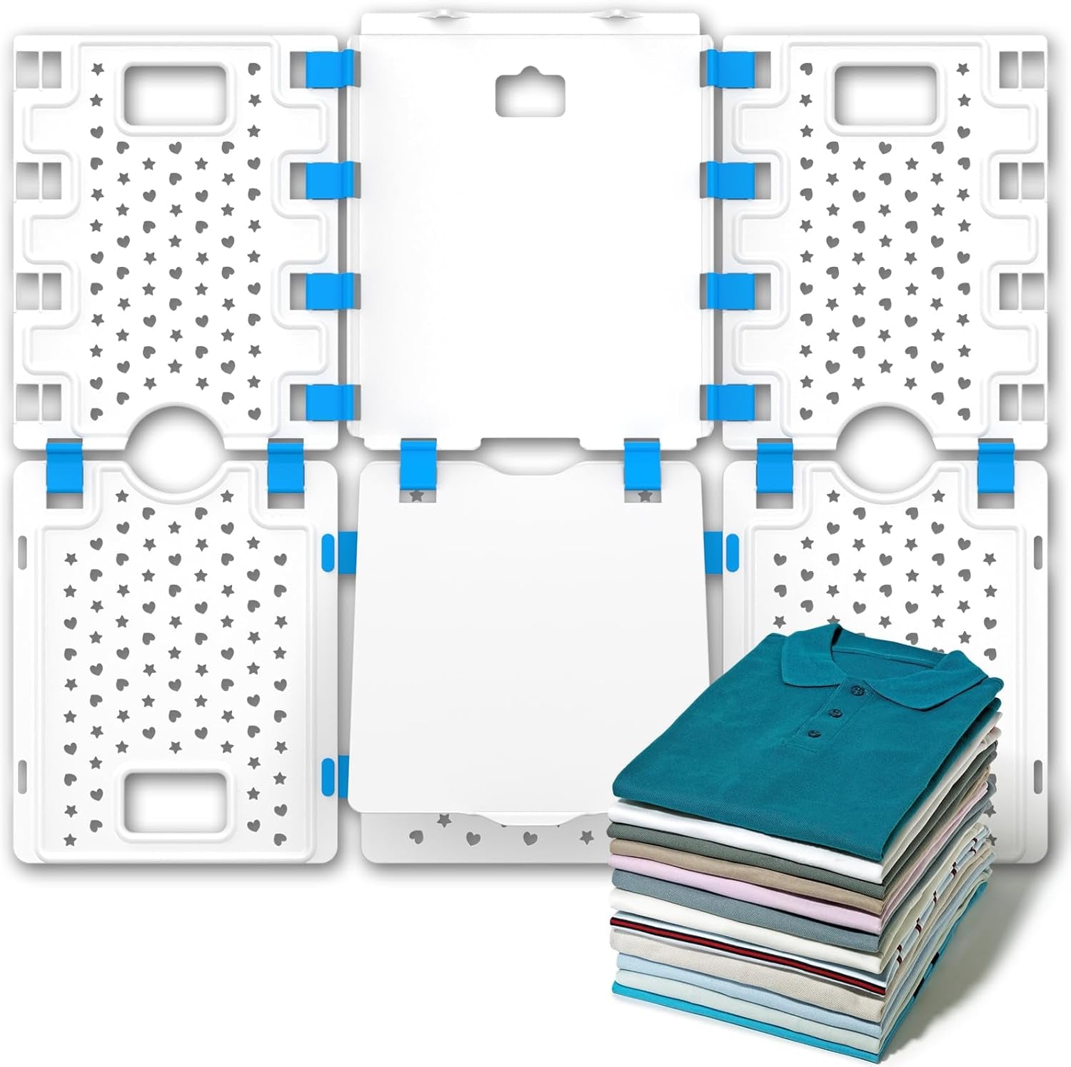 V4 Shirt Folding Board T-Shirt Folder Thickened Widened Lengthened Elevated save Closet Space Unified Shirt Size PP Durable Plastic Helper Tool for Adults Children XS, 28.7''X23.8'' White
