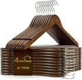 20 Pack Retro Wooden Coat Hangers, Wood Suit Hangers