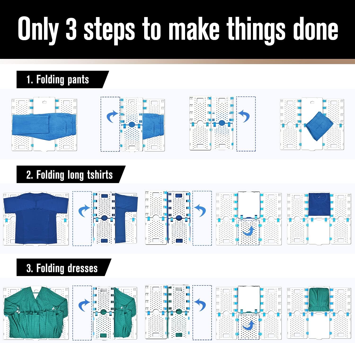 V4 Shirt Folding Board T-Shirt Folder Thickened Widened Lengthened Elevated save Closet Space Unified Shirt Size PP Durable Plastic Helper Tool for Adults Children XS, 28.7''X23.8'' White - Lullora